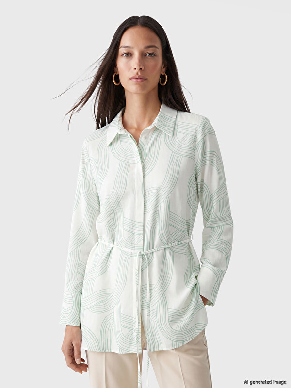 LCW EVERYDAY Patterned Poplin Women's Shirt Tunic