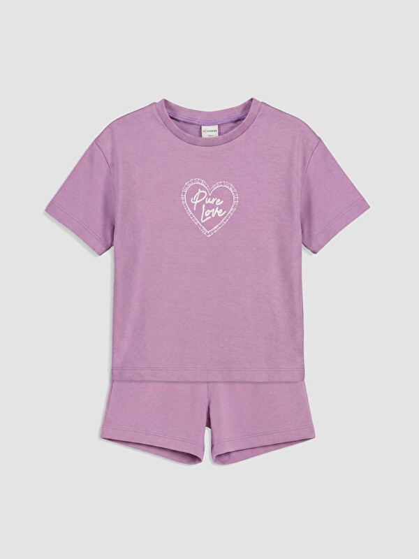 LCW baby طقم أرجواني أطفال بنات