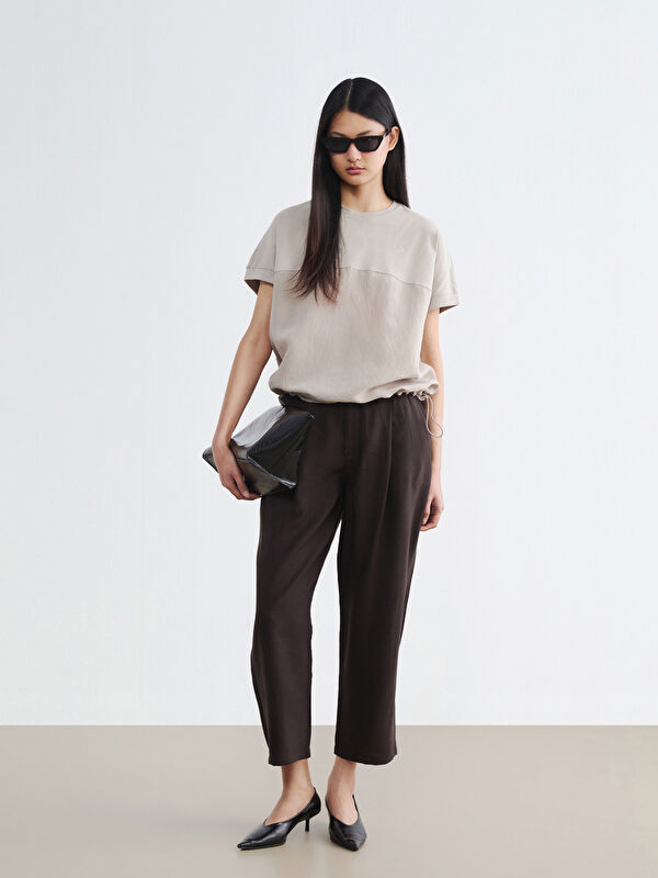 LCW Vision Loose Fit Kadın Pileli Kumaş Pantolon