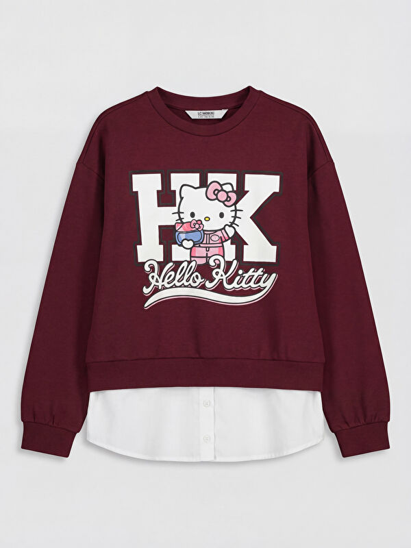 LCW Kids Hello Kitty Baskılı Kız Çocuk Soft Touch Sweatshirt