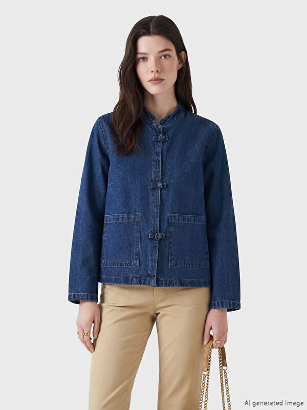 LCW Comfort Hakim Yaka Kadın Jean Ceket