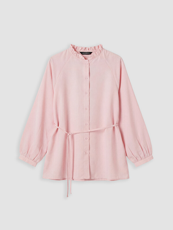 LCW Modest Çizgili Oversize Kadın Gömlek Tunik