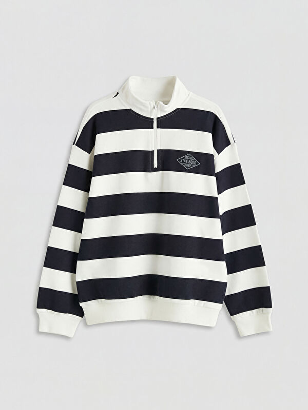 LCW Kids Çizgili Erkek Çocuk Sweatshirt