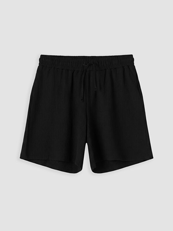 LCW Comfort Beli Lastikli Dokulu Kadın Şort