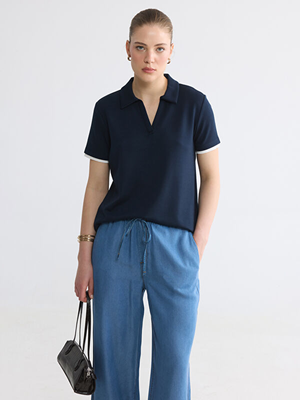 LCW Comfort Polo Yaka Kadın Tişört