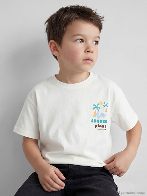LCW Kids Baskılı Erkek Çocuk Tişört