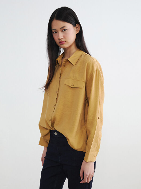 LCW Vision Modal Karışımlı Oversize Kadın Gömlek