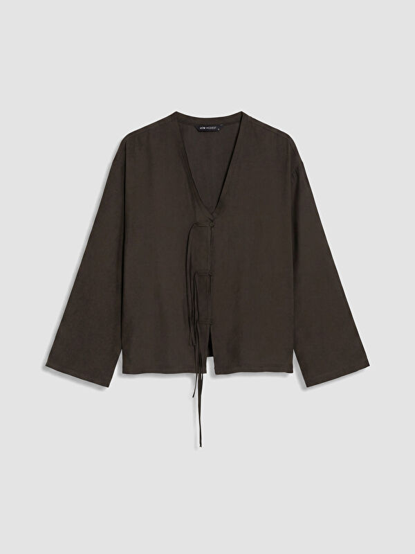 LCW Modest V Yaka Modal Dokulu Kadın Kimono