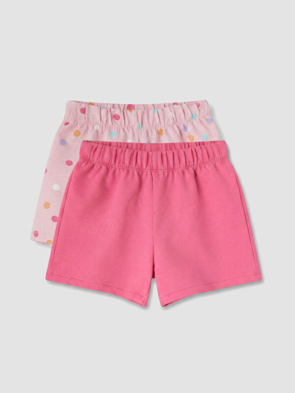 LCW Kids Baskılı Kız Çocuk Şort 2'li