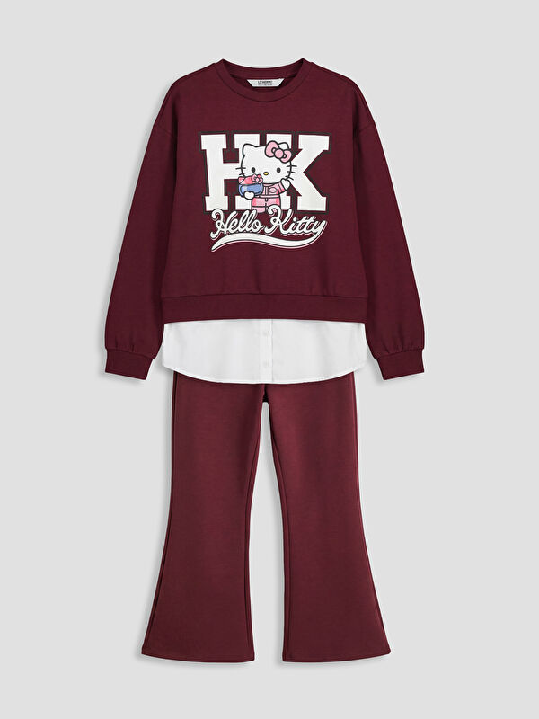LCW Kids Hello Kitty Baskılı Kız Çocuk Soft Touch Sweatshirt ve Tayt