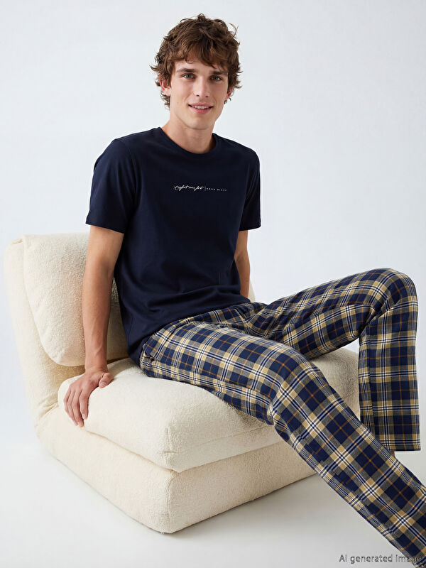 LC WAIKIKI Standart Kalıp Ekose Erkek Pijama Takım