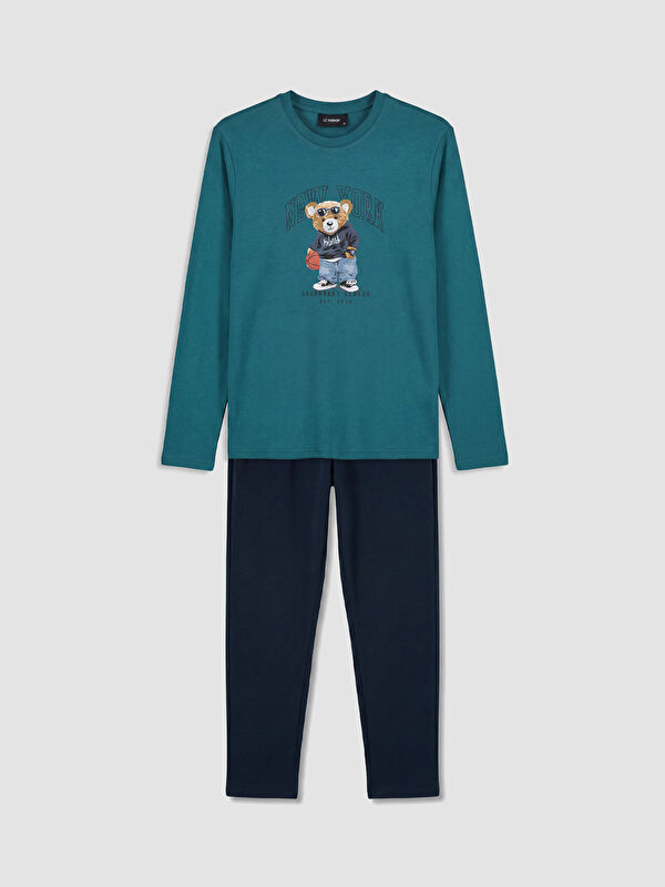 LC WAIKIKI Regular Fit Teddy Baskılı Erkek Pijama Takımı