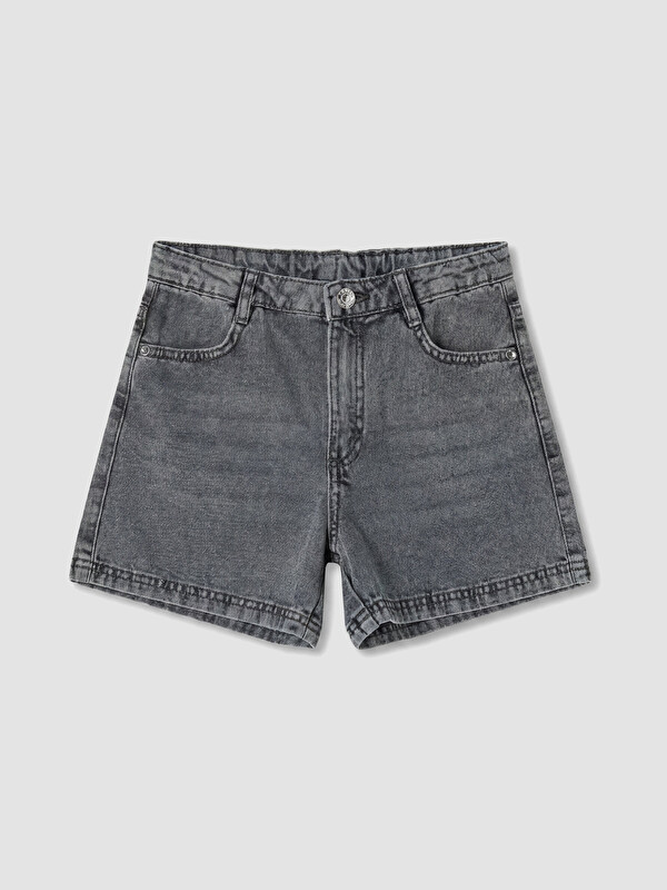 LCW Kids Beli Lastikli Kız Çocuk Jean Şort