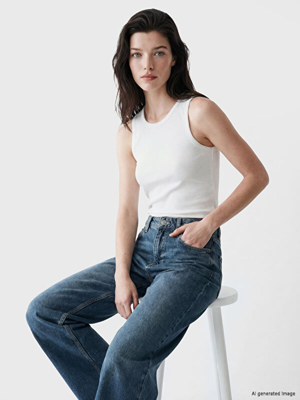 LCW Comfort Bisiklet Yaka Kadın Atlet