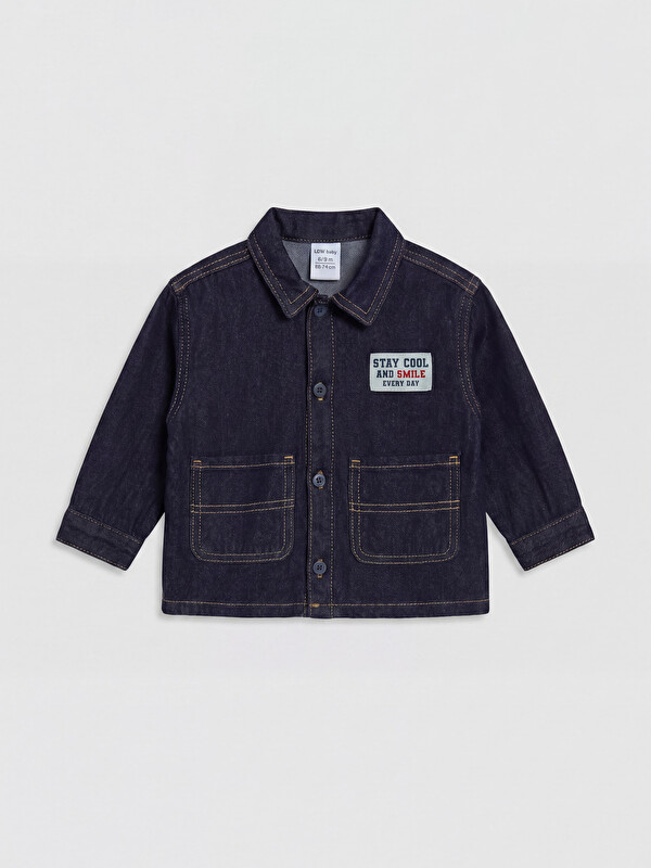 LCW baby Baskılı Erkek Bebek Jean Gömlek