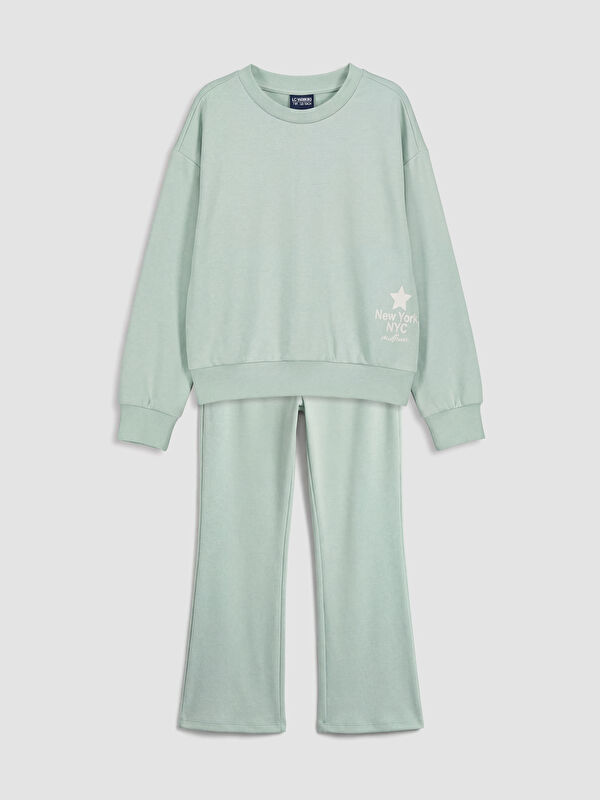 LCW Kids New York Baskılı Kız Çocuk Soft Touch Eşofman Takım
