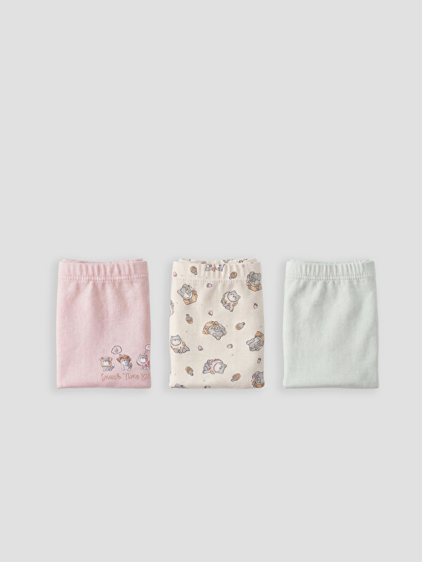 LCW Kids Baskılı Kız Çocuk Boxer 3'lü