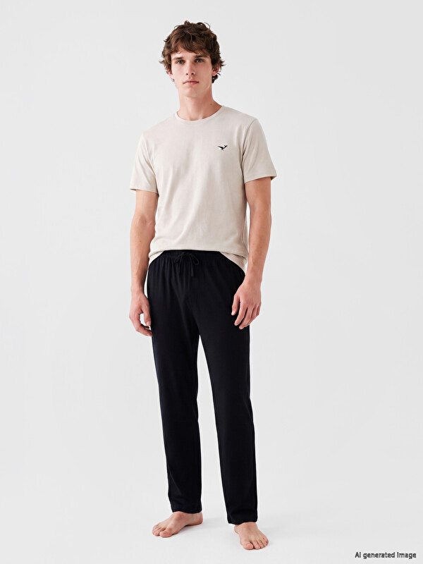 LC WAIKIKI Regular Fit Embroidered Men's Pyjamas Set
