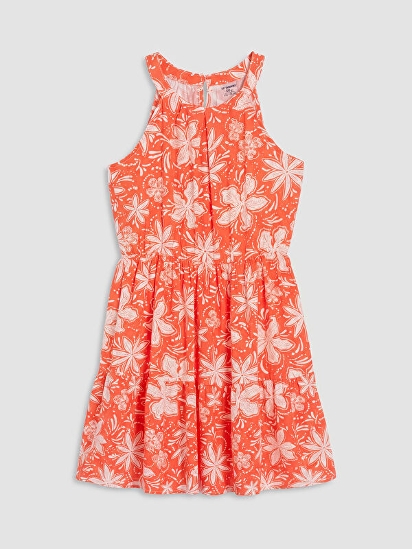 LCW Kids Halter Yaka Çiçekli Kız Çocuk Elbise