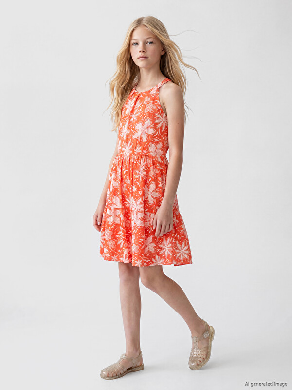 LCW Kids Halter Neck Floral Girls' Dress