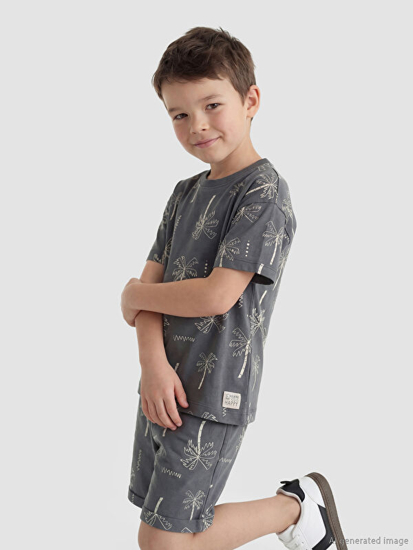 LCW Kids ნიმუშიანი ბიჭების მაისური და შორტები
