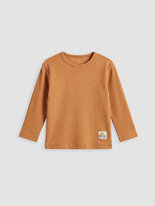 LCW baby Bisiklet Yaka Fitilli Erkek Bebek Tişört
