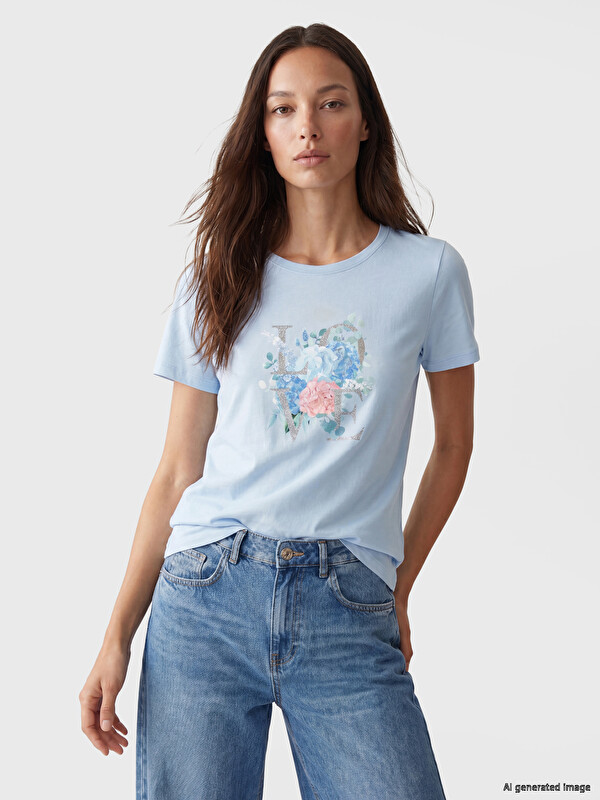 LCW EVERYDAY Woman Blue T-Shirt