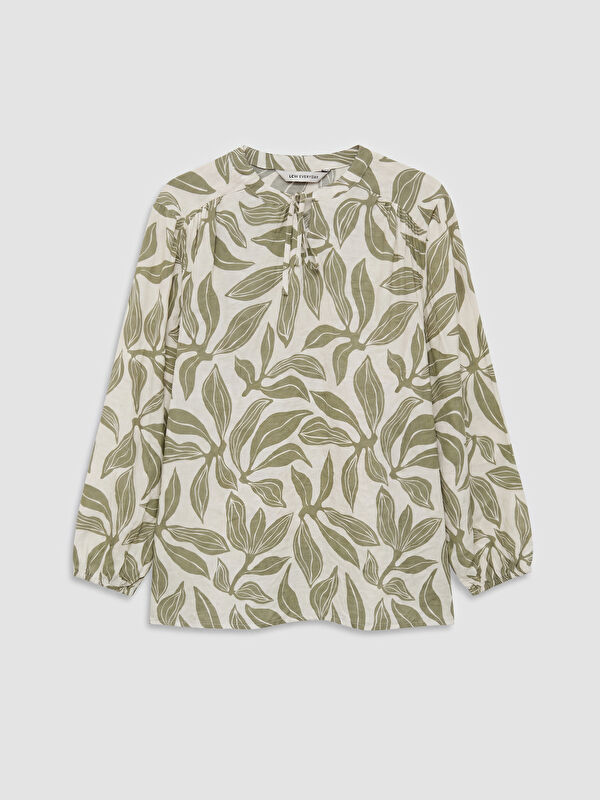 LCWAIKIKI Classic Tie Detail Patterned Blouse