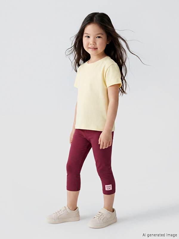 LCW Kids Elastic Waist Girls' 3/4 Length Leggings 2 Pack