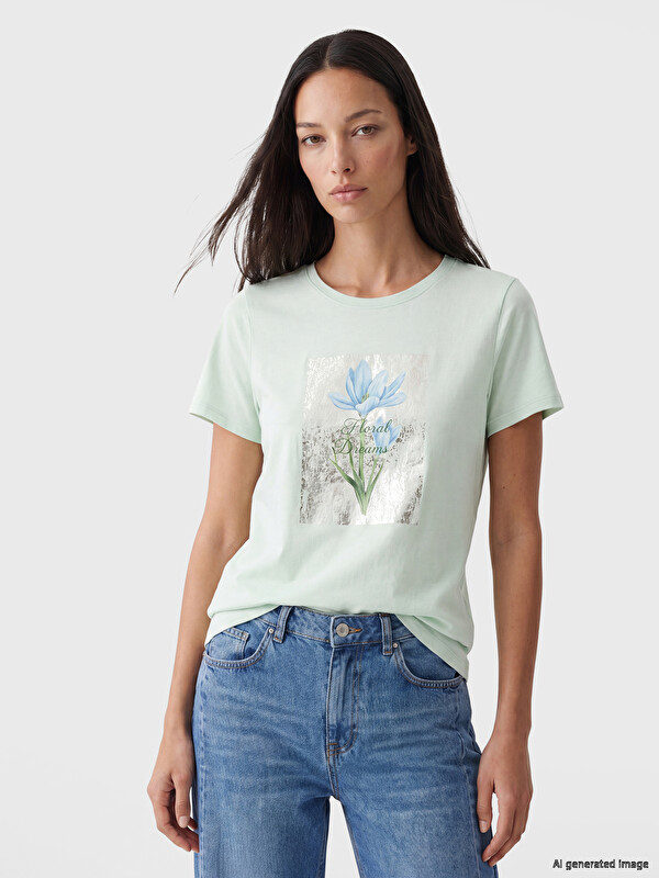 LCW EVERYDAY Printed 100% Cotton Women's T-Shirt