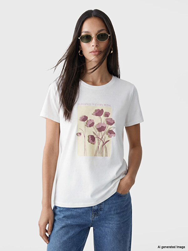 LCW EVERYDAY Printed 100% Cotton Women's T-Shirt