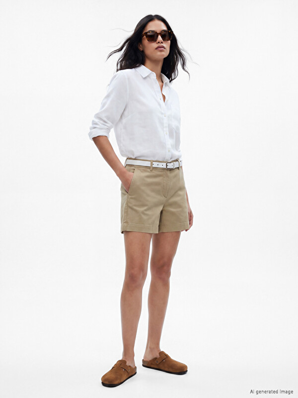 LCW Jeans Regular Fit Belted Women's Denim Shorts