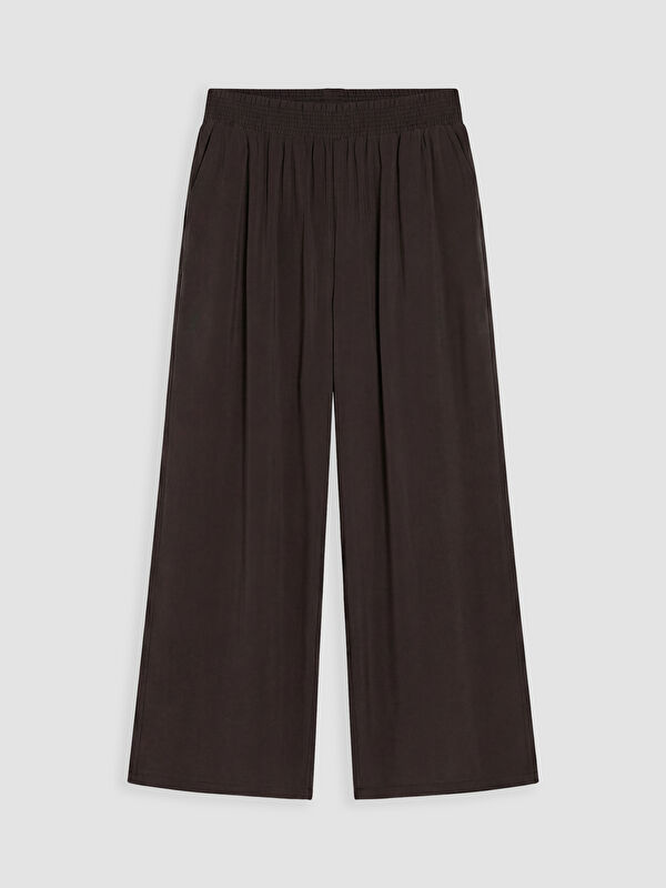 LCW Modest Beli Lastikli Geniş Paça Kadın Pantolon