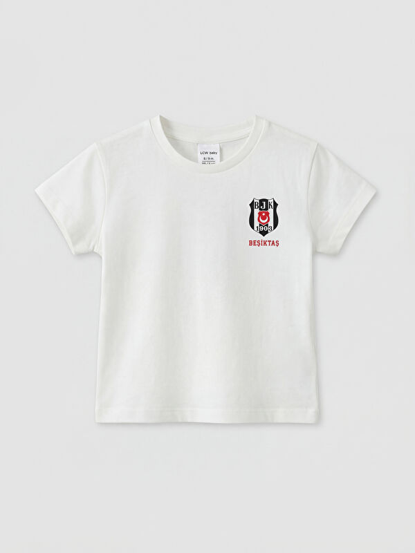 LCW baby Bisiklet Yaka Beşiktaş Baskılı Erkek Bebek Tişört