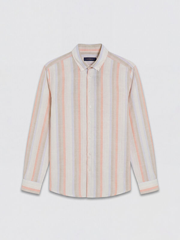 SOUTHBLUE Regular Fit Çizgili Poplin Erkek Gömlek