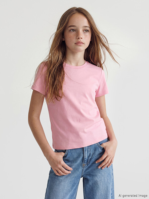 LCW Kids Crew Neck Girls' 3 Pieces T-Shirt