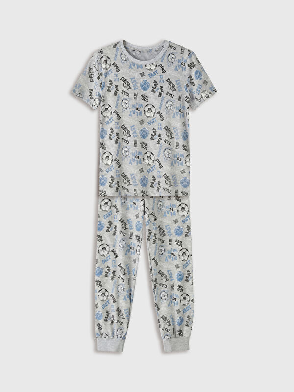 LCW Kids Desenli Erkek Çocuk Pijama Takımı