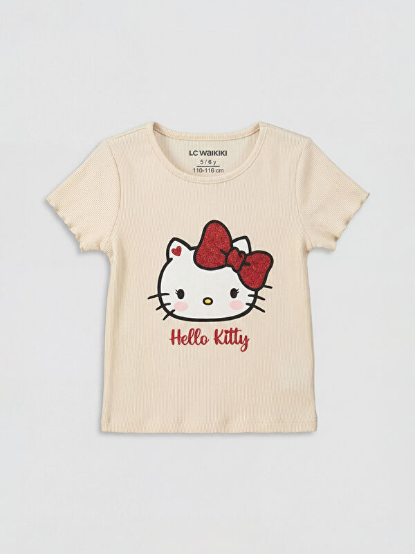 LCW Kids Crew Neck Hello Kitty Printed Girls' T-Shirt