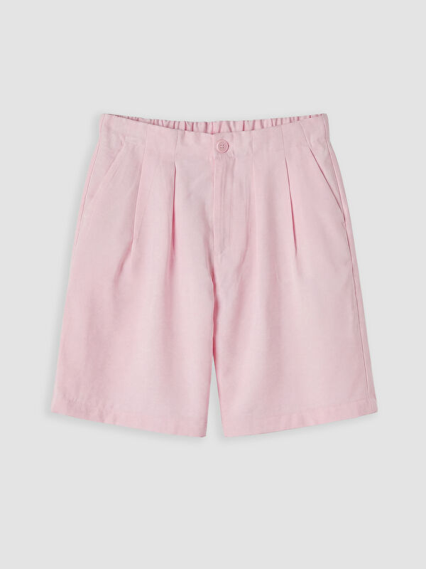 LCW Kids Regular Fit Beli Lastikli Kız Çocuk Şort
