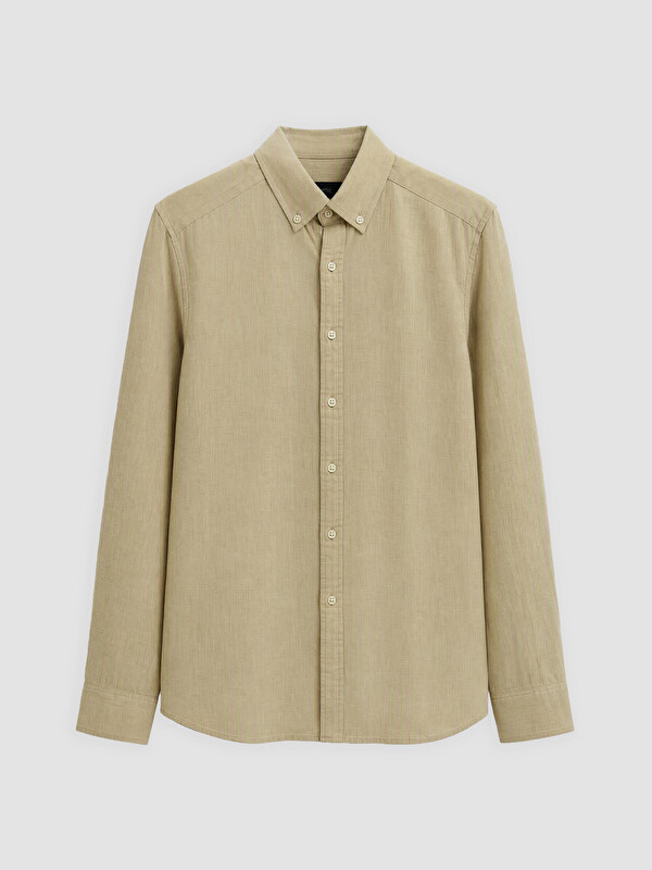 LCWAIKIKI Classic Man Beige Shirt