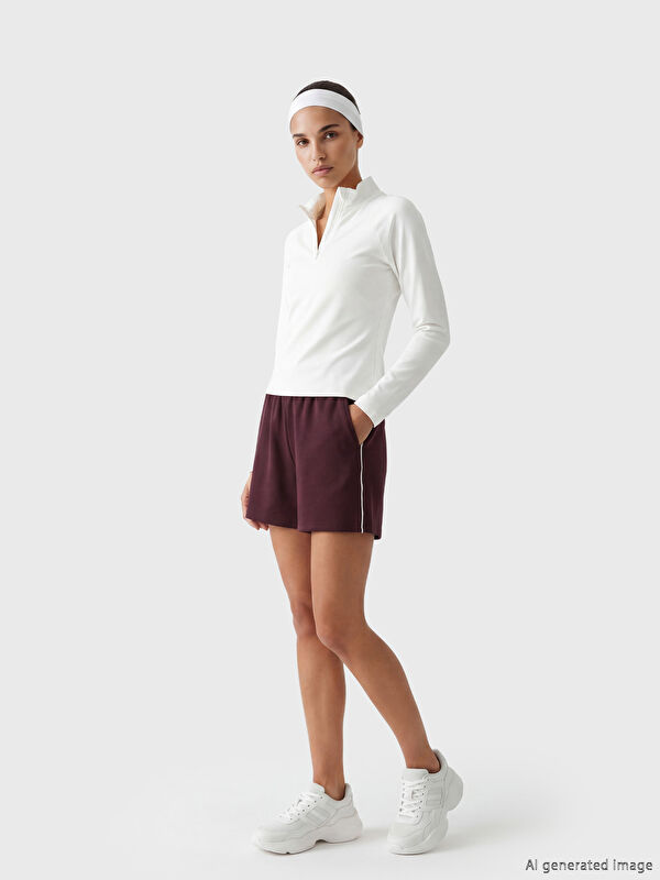 KOOR SPORT Beli Lastikli Soft Touch Kadın Spor Şort