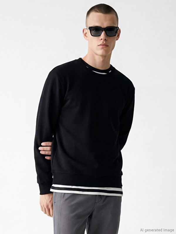 XSIDE Bisiklet Yaka Erkek Sweatshirt