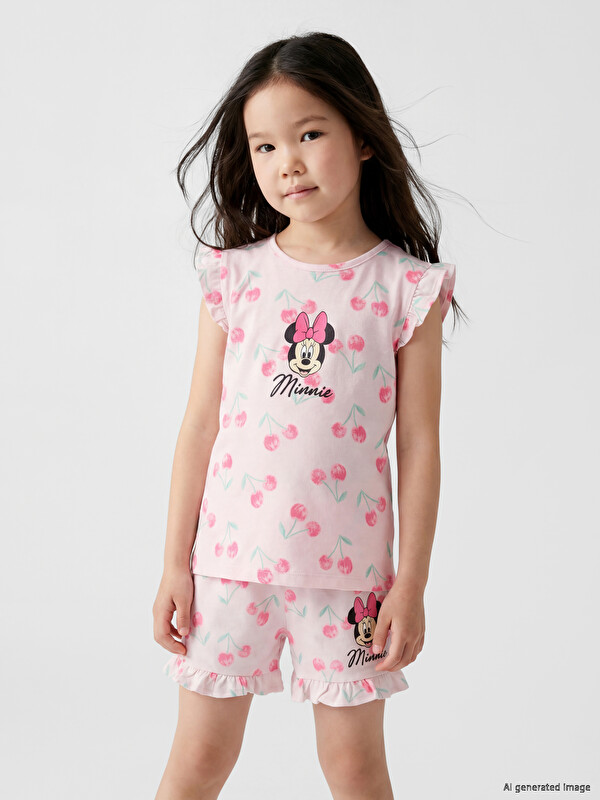 LCW Kids Minnie Mouse Baskılı Kız Çocuk Atlet