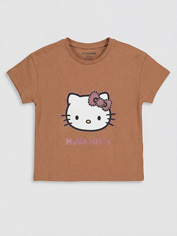 LCW baby Bisiklet Yaka Hello Kitty Baskılı Kız Çocuk Tişört