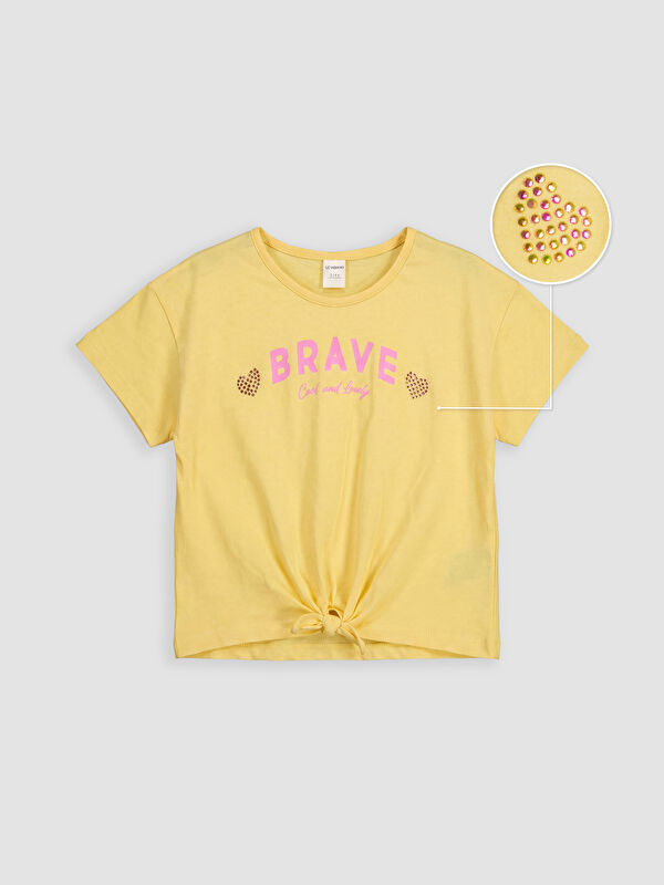 LCW Kids Taşlı Kız Çocuk Tişört