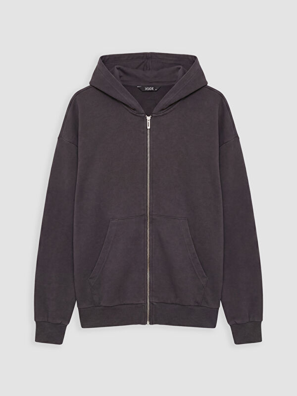 XSIDE Kapüşonlu Erkek Fermuarlı Sweatshirt