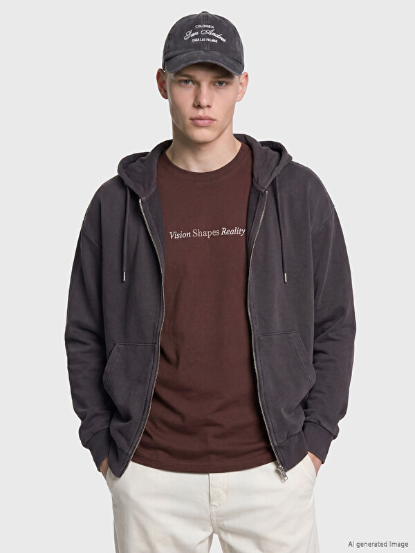 XSIDE Kapüşonlu Erkek Fermuarlı Sweatshirt