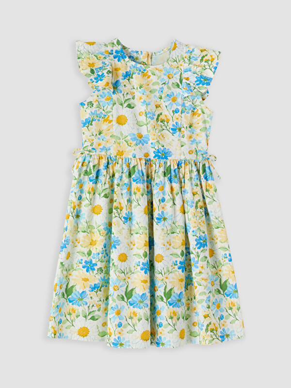 LCW Kids Ruffled Crew Neck Floral Girls' Dress