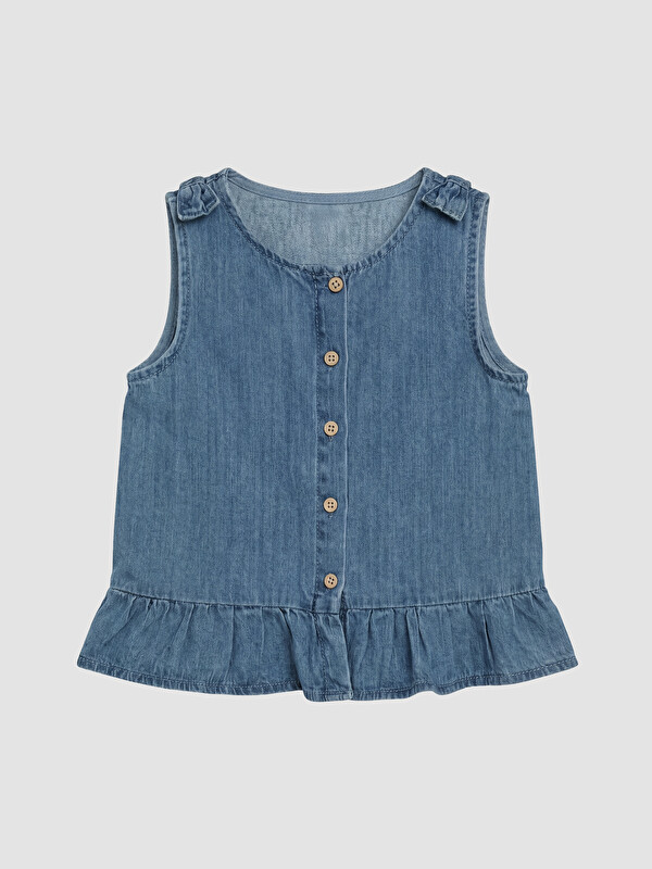 LCW baby Kız Bebek Jean Gömlek