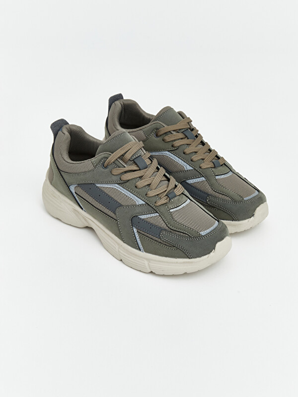 LCW STEPS Süet Görünümlü ve Fileli Erkek Sneaker